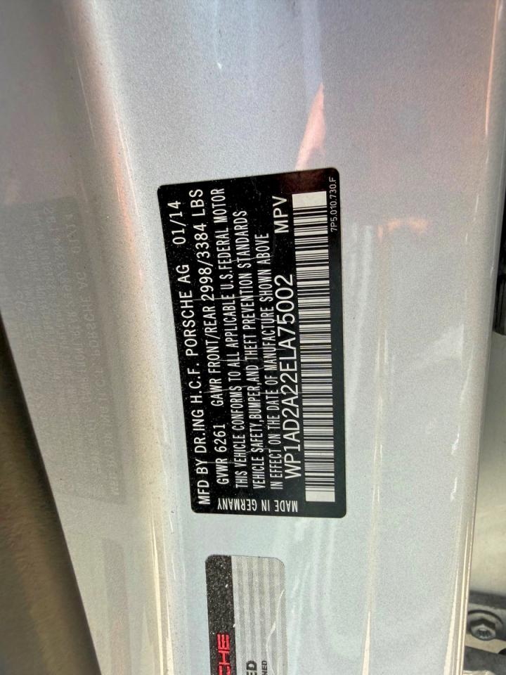 2014 Porsche Cayenne Gts Silver vin: WP1AD2A22ELA75002