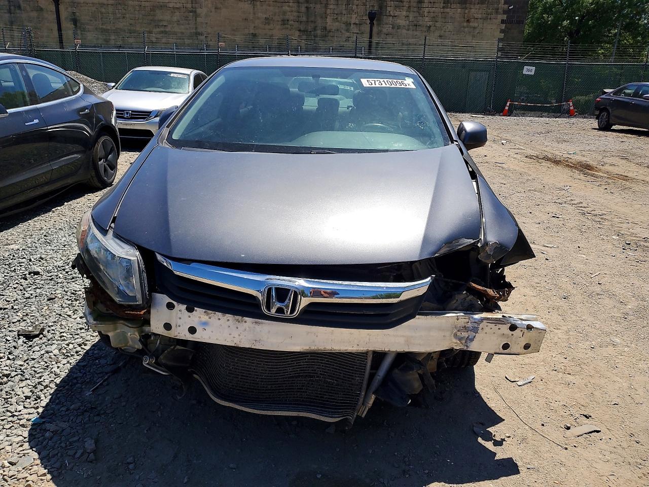 2012 Honda Civic Lx Gray vin: 2HGFB2F50CH313344