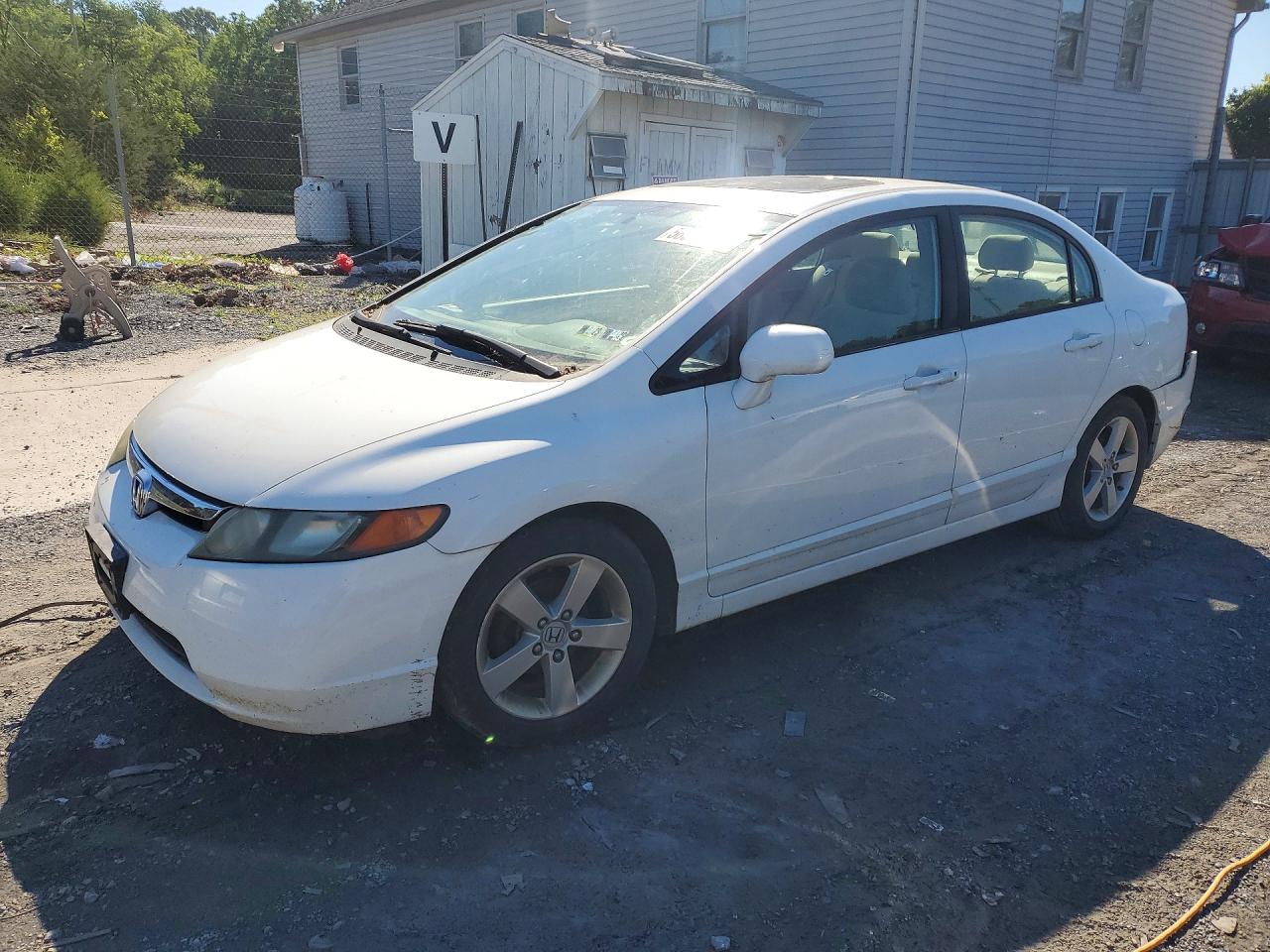 2007 Honda Civic Ex White vin: 1HGFA16867L028213
