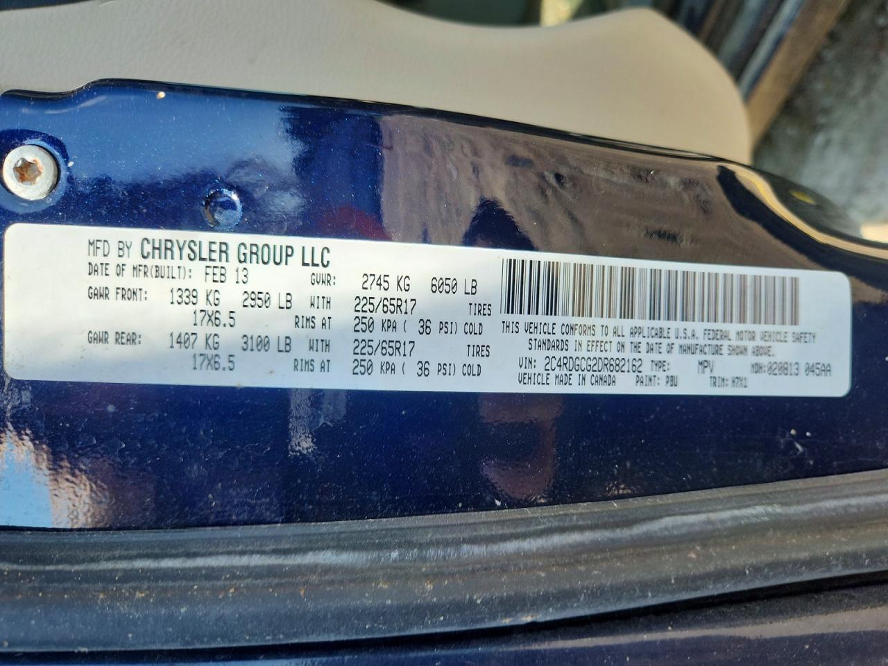 2013 Dodge Grand Caravan Sxt Blue vin: 2C4RDGCG2DR682162