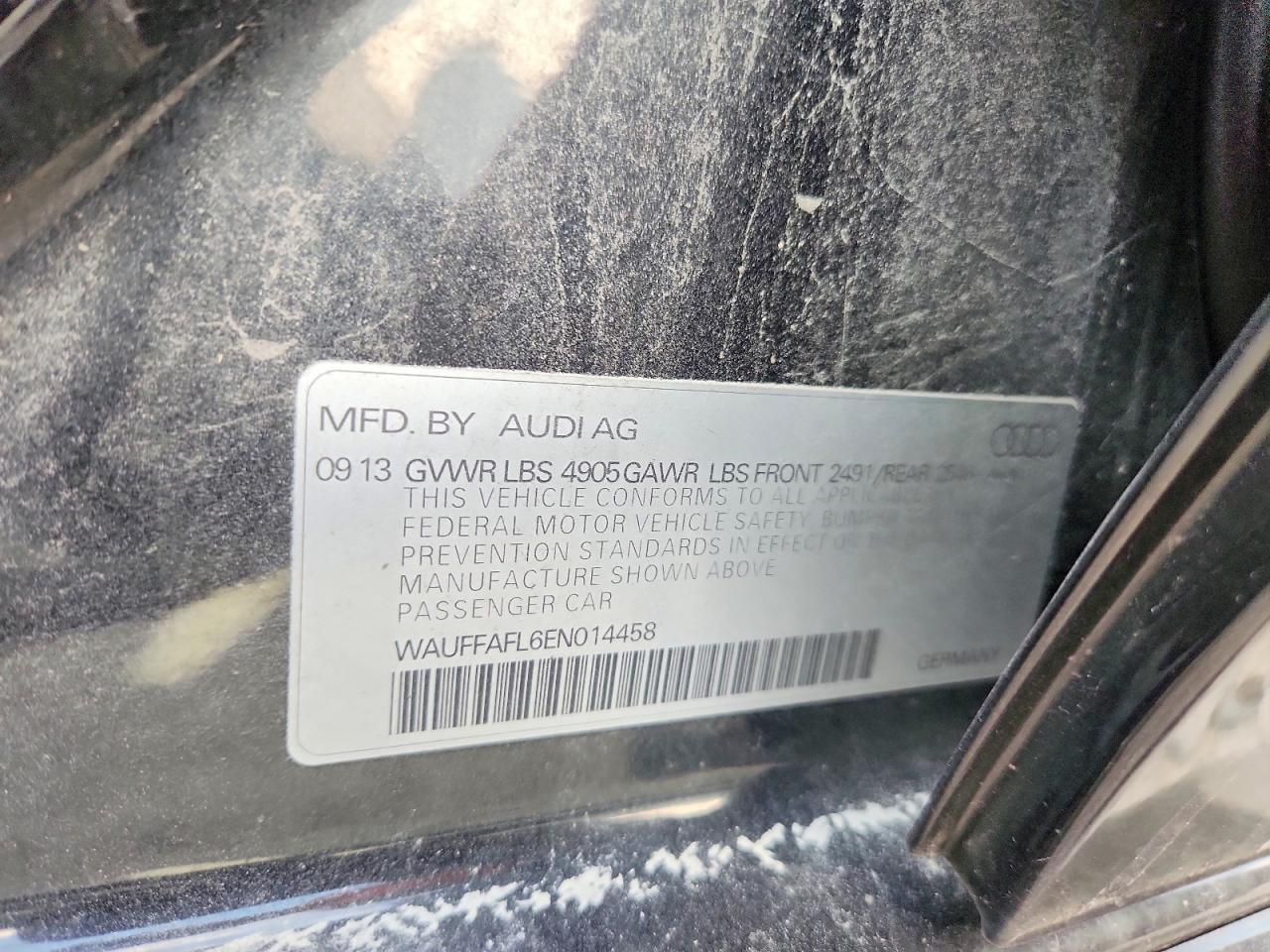 2014 Audi A4 Premium Plus Черный vin: WAUFFAFL6EN014458