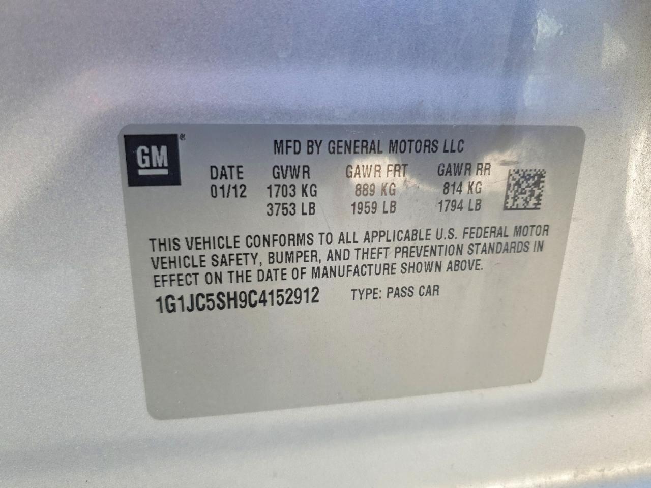 2012 Chevrolet Sonic Lt Silver vin: 1G1JC5SH9C4152912