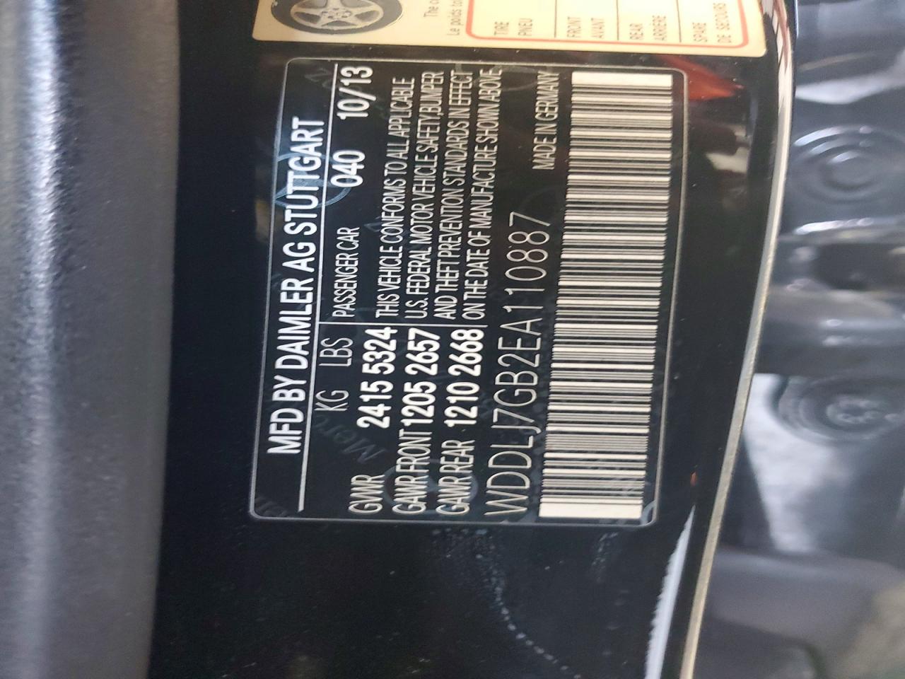 2014 Mercedes-benz Cls 63 Amg S-model Черный vin: WDDLJ7GB2EA110887