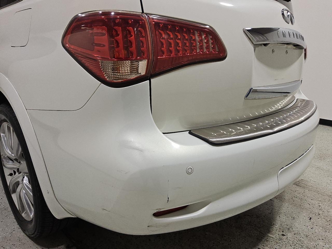 2012 Infiniti Qx56 Base White vin: JN8AZ2NE2C9023374 Damage: Rear Bumper/Cover, Previous Repair, Substandard Repair