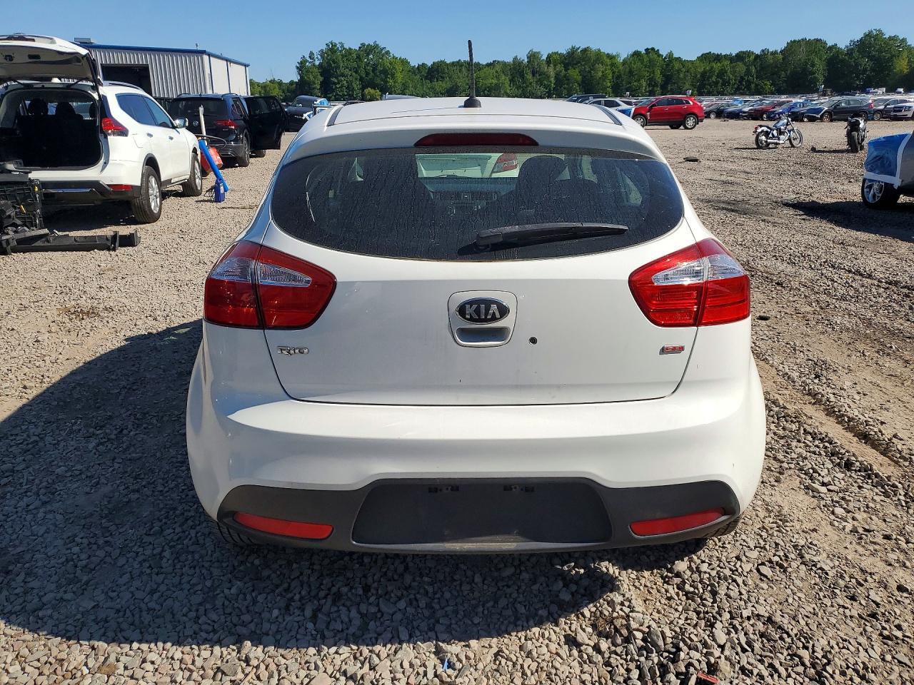 2014 Kia Rio Lx White vin: KNADM5A3XE6413654