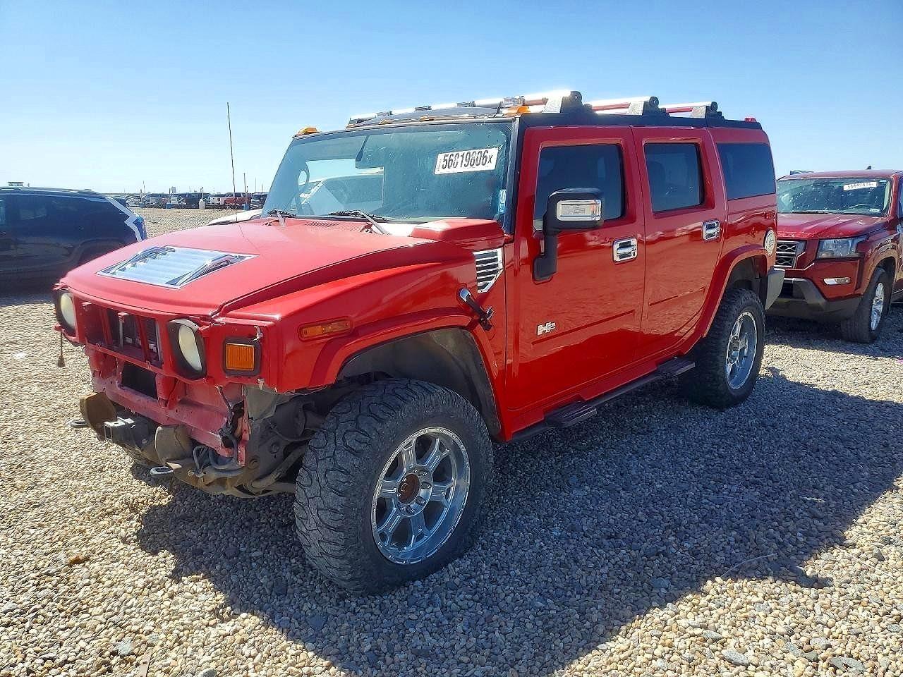 2007 Hummer H2 Red vin: 5GRGN23U47H108111