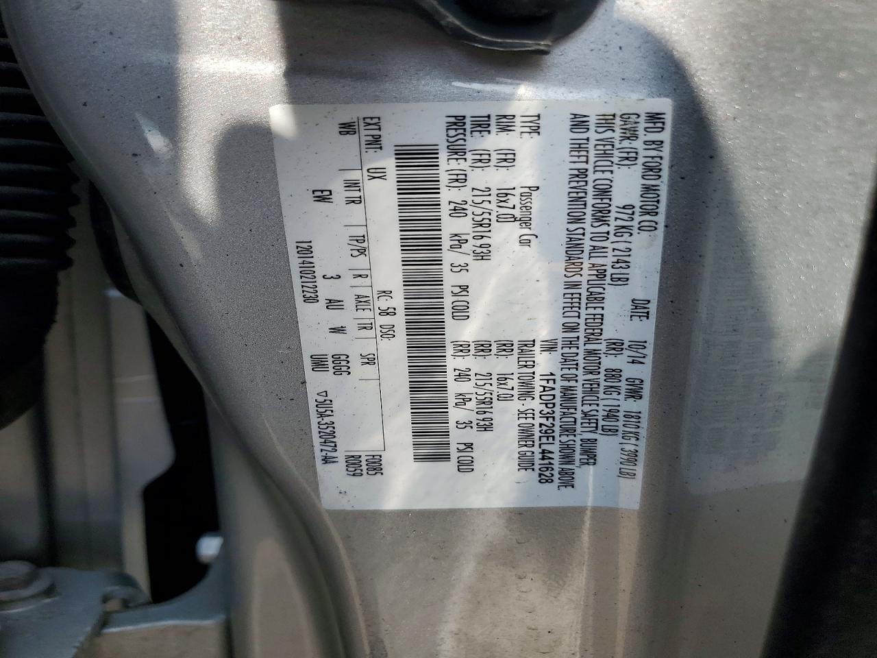 2014 Ford Focus Se Silver vin: 1FADP3F29EL441628