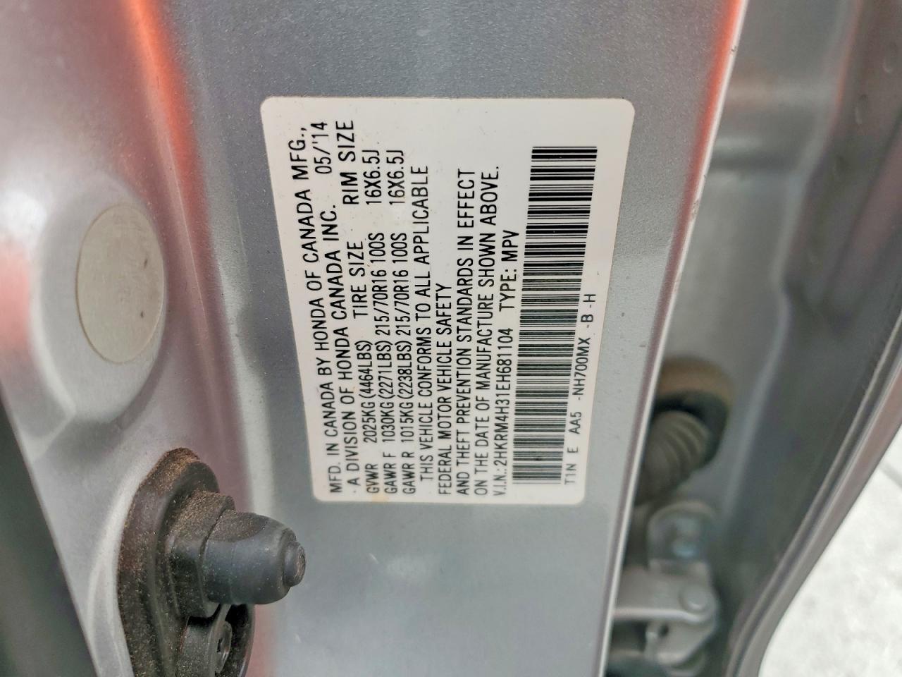 2014 Honda Cr-v Lx Silver vin: 2HKRM4H31EH681104