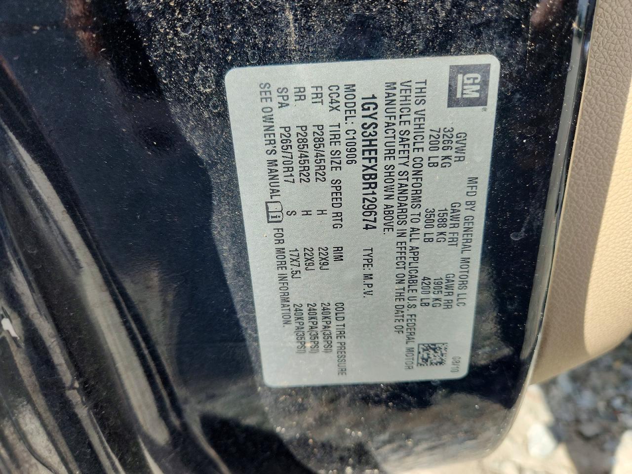 2011 Cadillac Escalade Esv Luxury Black vin: 1GYS3HEFXBR129674
