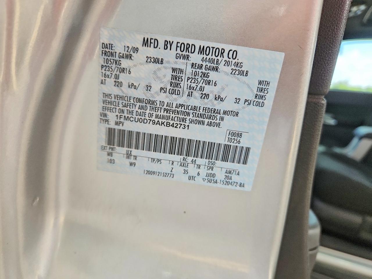 2010 Ford Escape Xlt Silver vin: 1FMCU0D79AKB42731