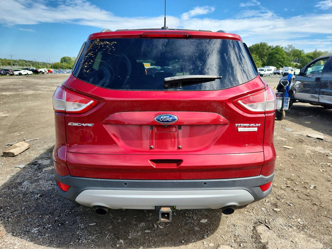 2013 Ford Escape Titanium Red vin: 1FMCU0J90DUD76058