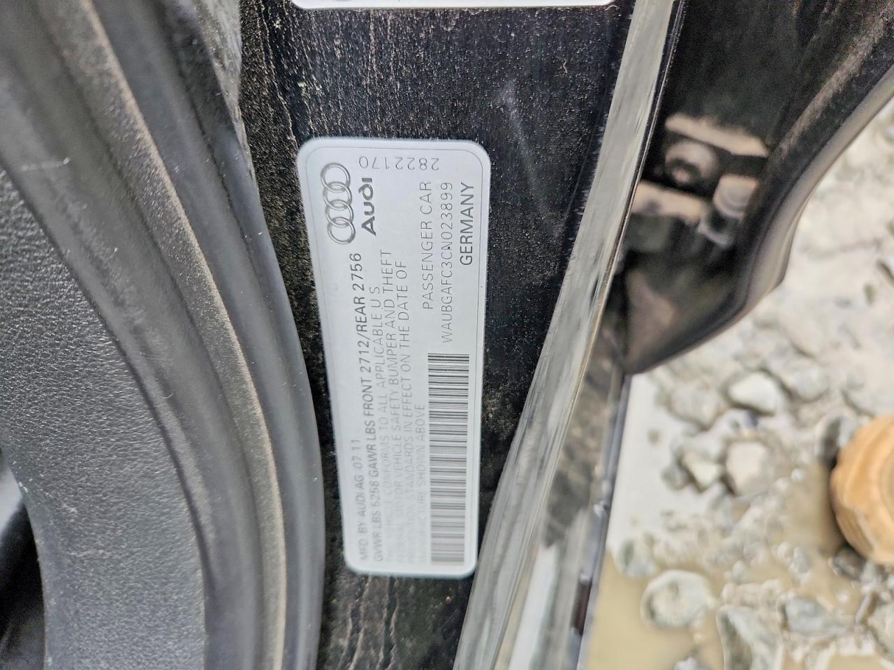 2012 Audi A6 Black vin: WAUBGAFC3CN023899