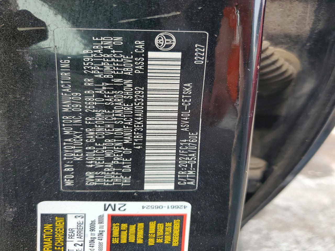 2010 Toyota Camry Se Black vin: 4T1BF3EK4AU053292