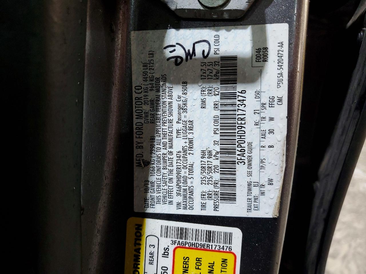 2014 Ford Fusion Se Gray vin: 3FA6P0HD9ER173476