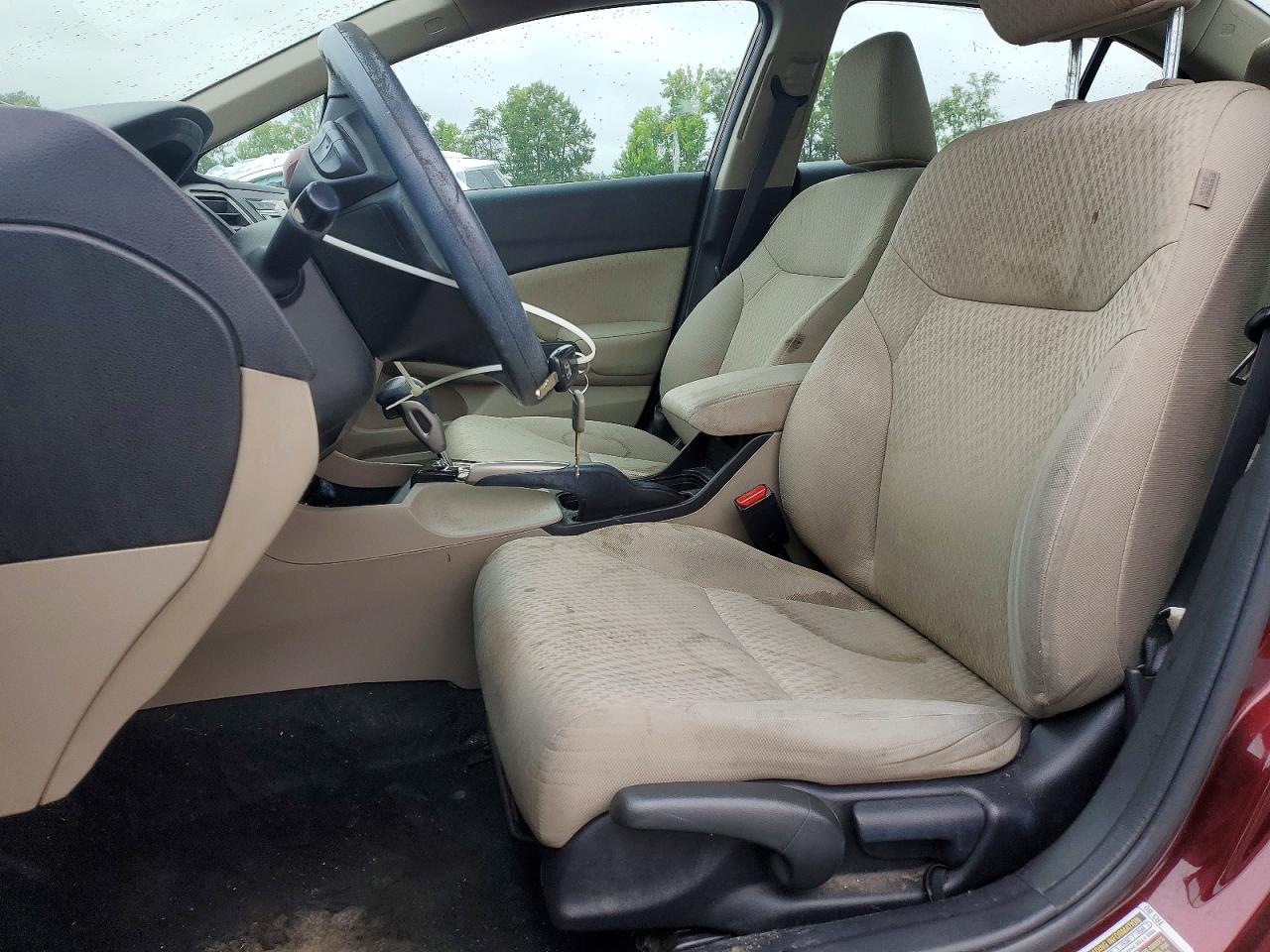 2014 Honda Civic Lx Burgundy vin: 19XFB2F55EE051723