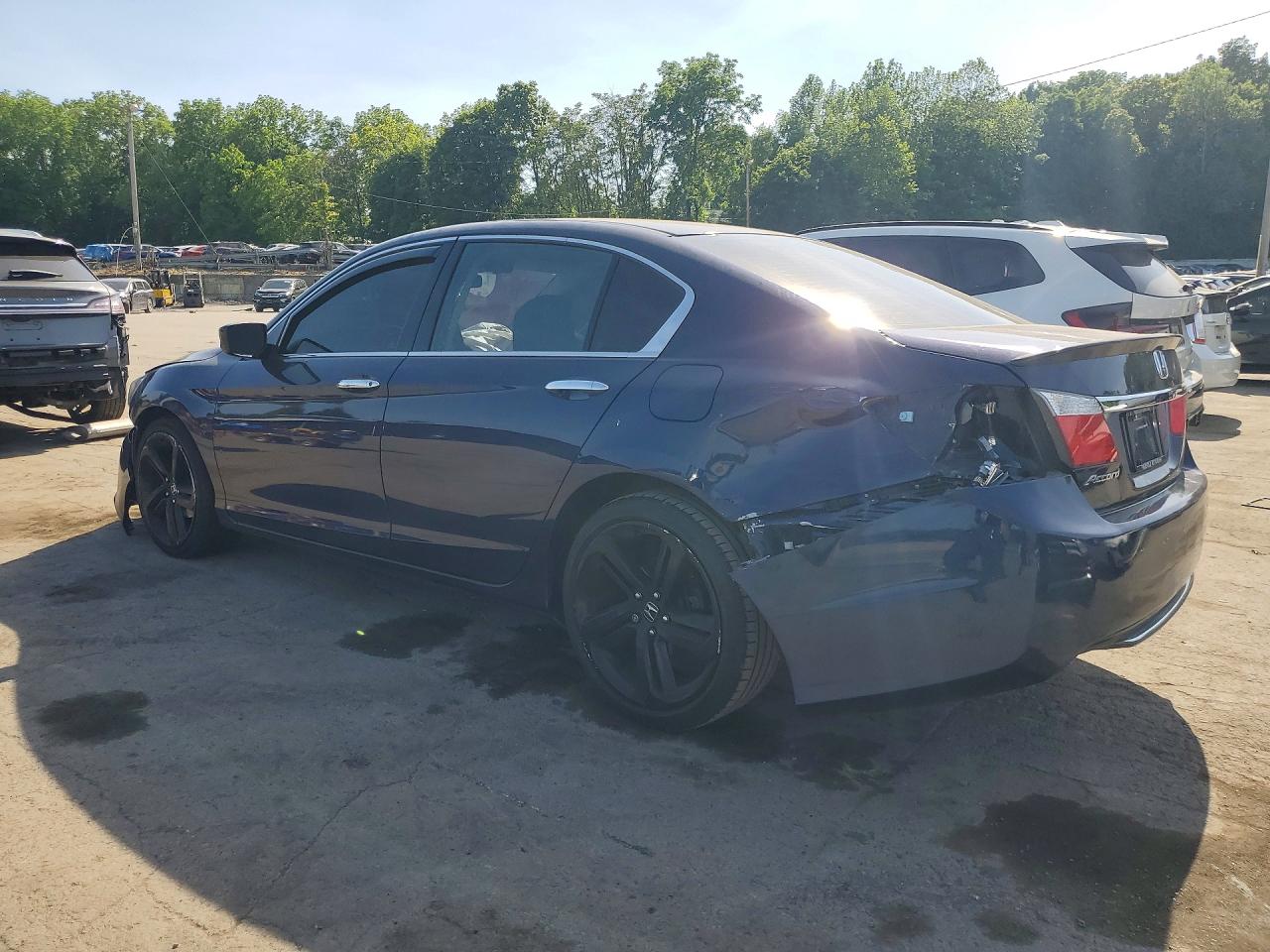 2014 Honda Accord Lx Blue vin: 1HGCR2F33EA176544