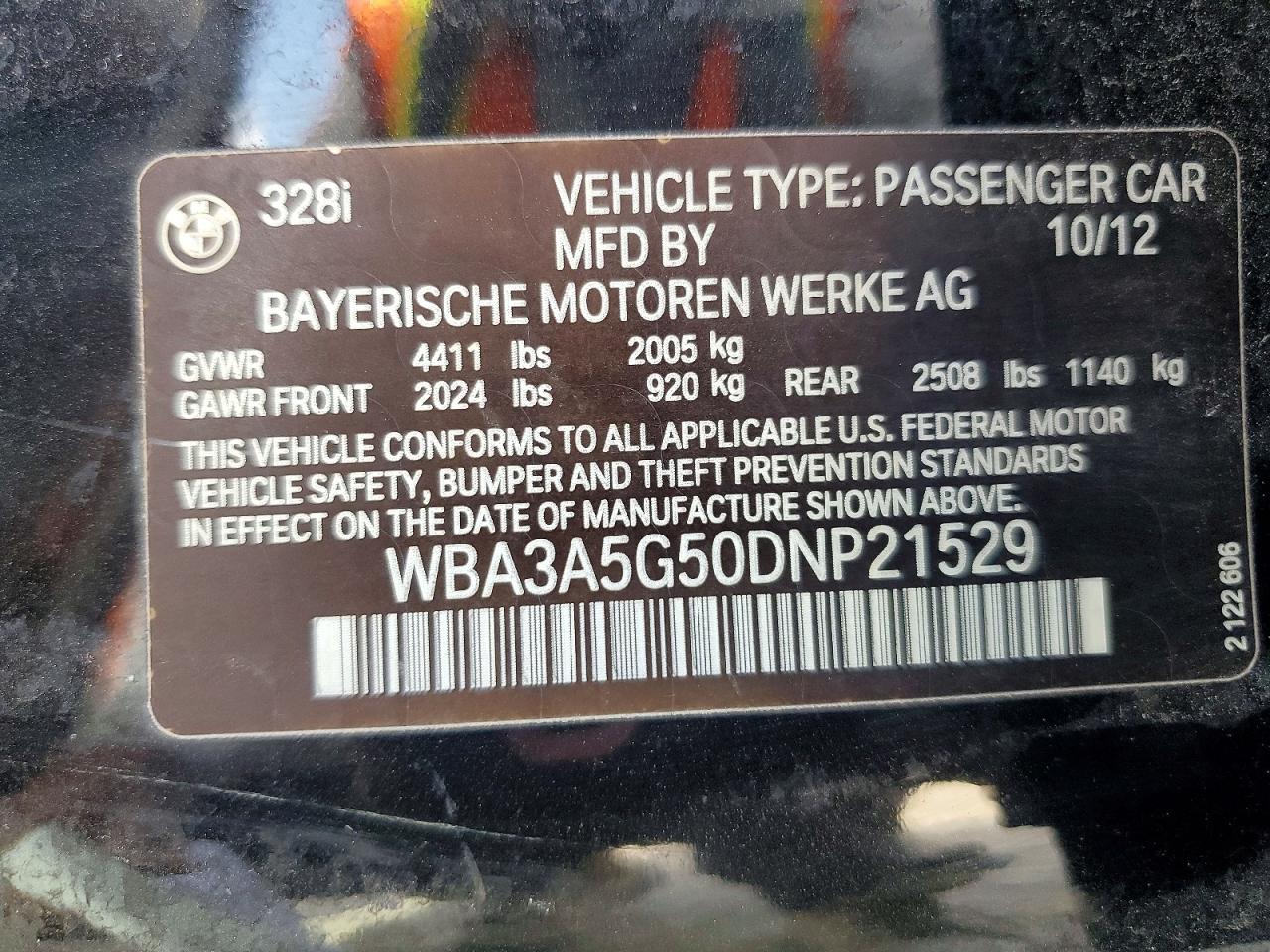 2013 Bmw 328 I Black vin: WBA3A5G50DNP21529