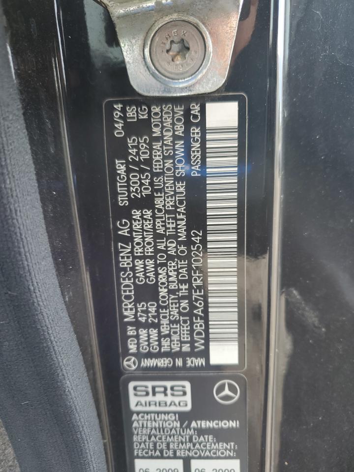 1994 Mercedes-benz Sl 500 Black vin: WDBFA67E1RF102542