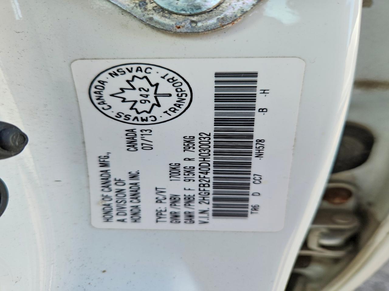 2013 Honda Civic Lx White vin: 2HGFB2F40DH030032