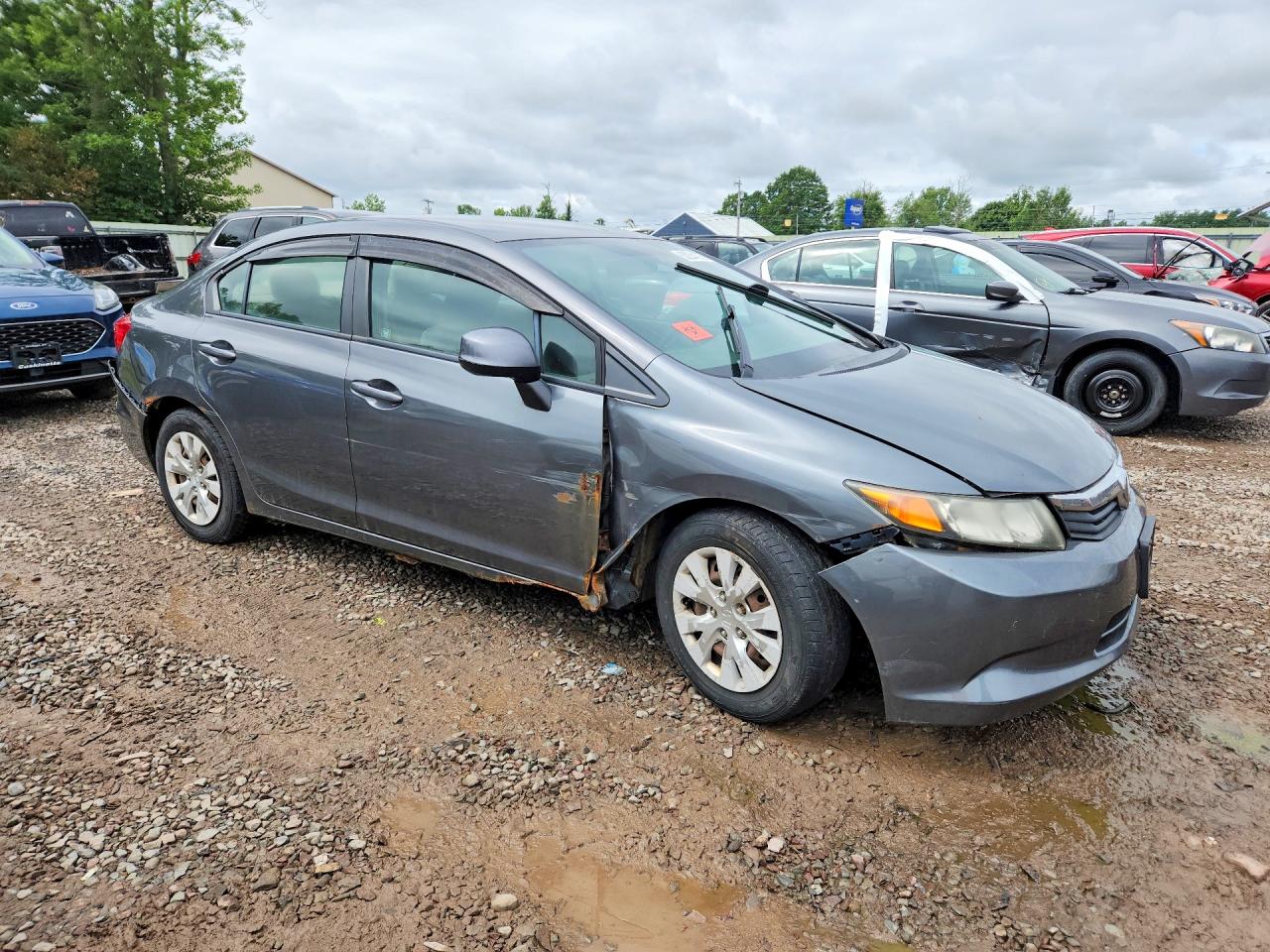 2012 Honda Civic Lx Gray vin: 2HGFB2F58CH333017