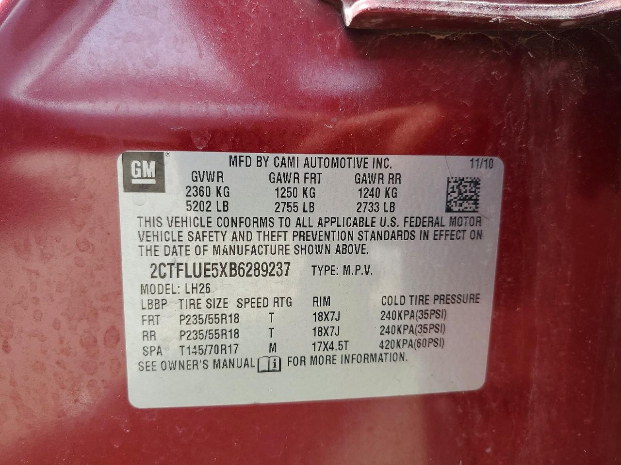 2011 Gmc Terrain Slt Maroon vin: 2CTFLUE5XB6289237