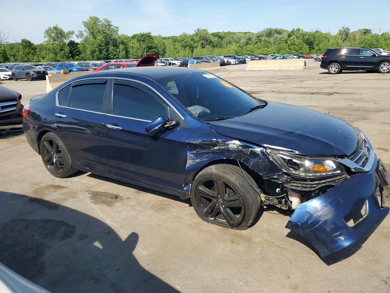 2014 Honda Accord Lx Blue vin: 1HGCR2F33EA176544