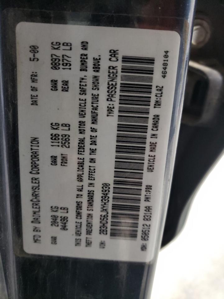2000 Dodge Intrepid Es Gray vin: 2B3HD56JXYH394930