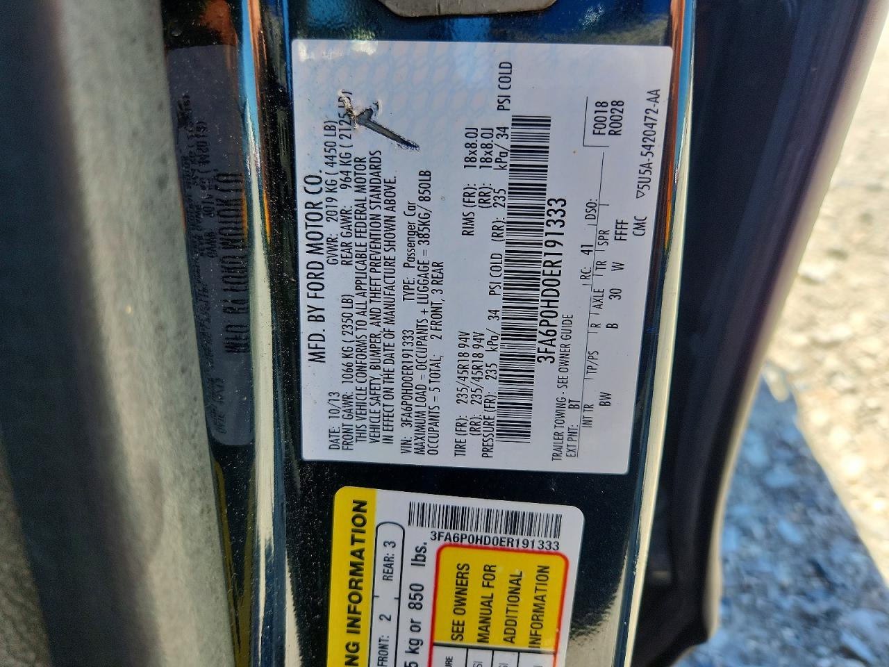 2014 Ford Fusion Se Green vin: 3FA6P0HD0ER191333