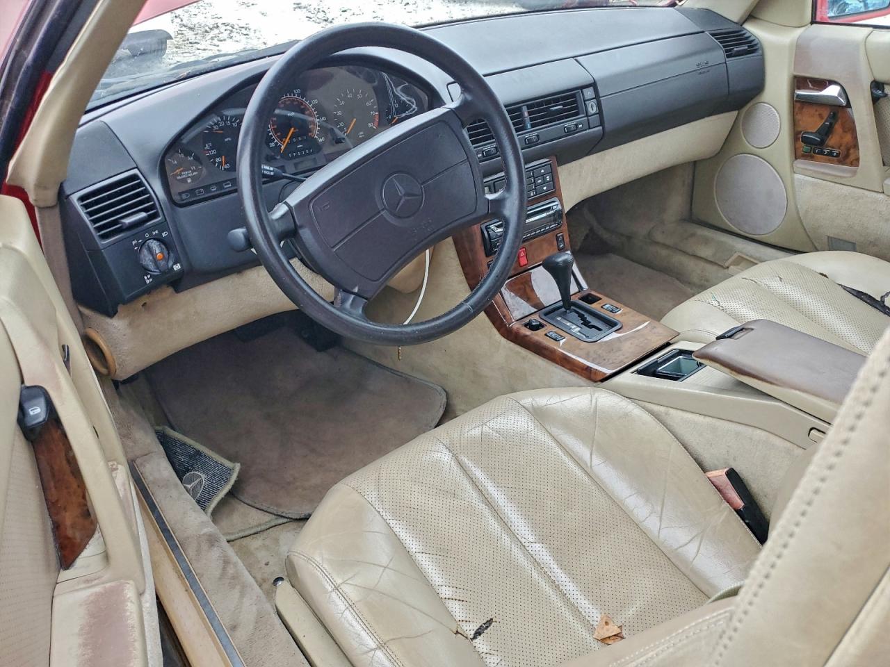 1991 Mercedes-benz 300 Sl Red vin: WDBFA61E9MF019572