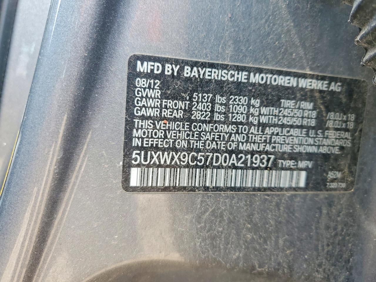 2013 Bmw X3 Xdrive28i Gray vin: 5UXWX9C57D0A21937