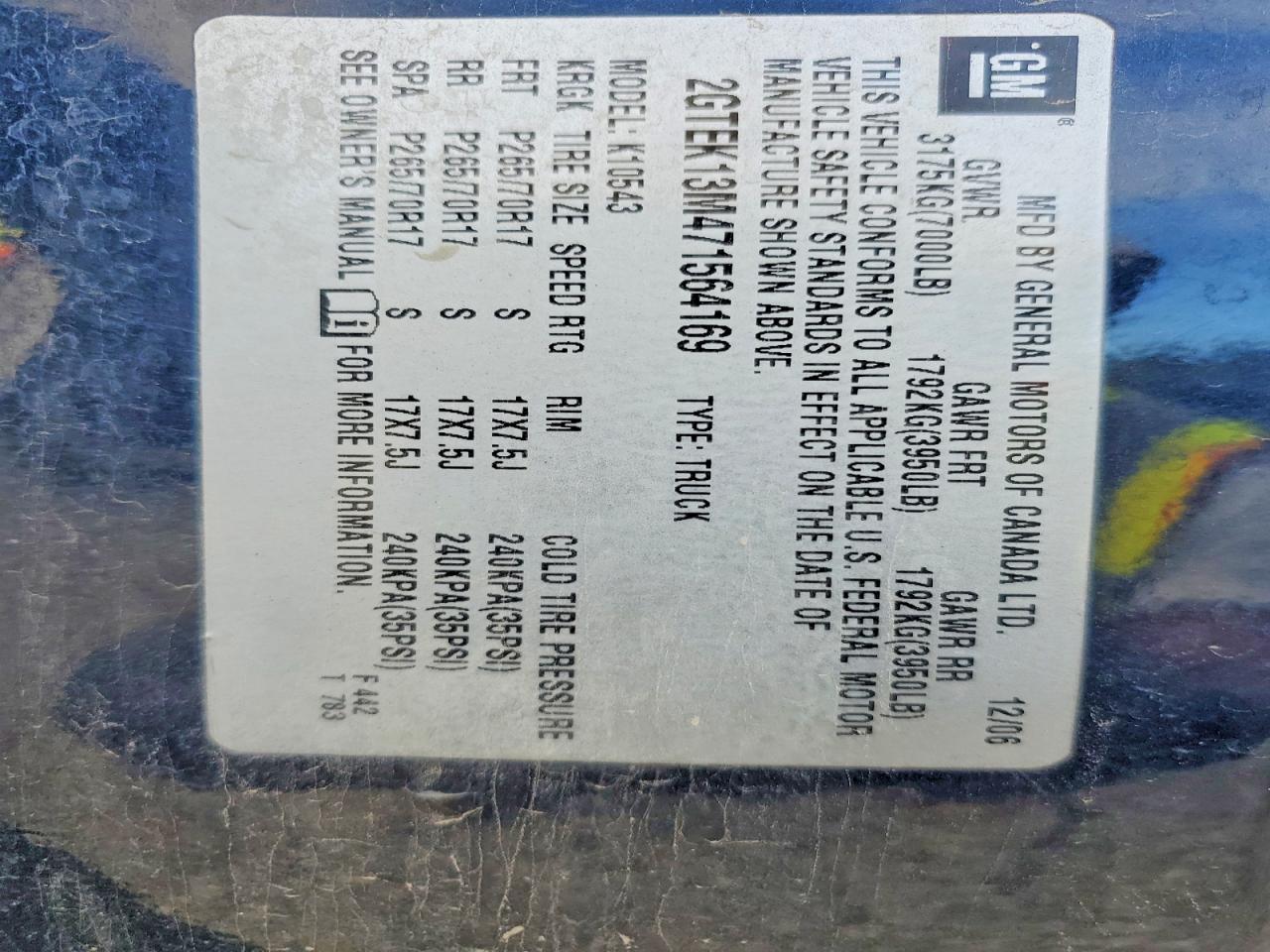 2007 Gmc New Sierra K1500 Синий vin: 2GTEK13M471564169