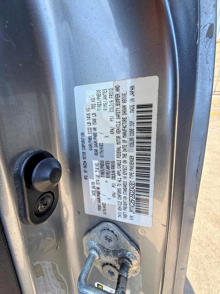 2009 Mazda Mx-5 Miata Silver vin: JM1NC26F290204381
