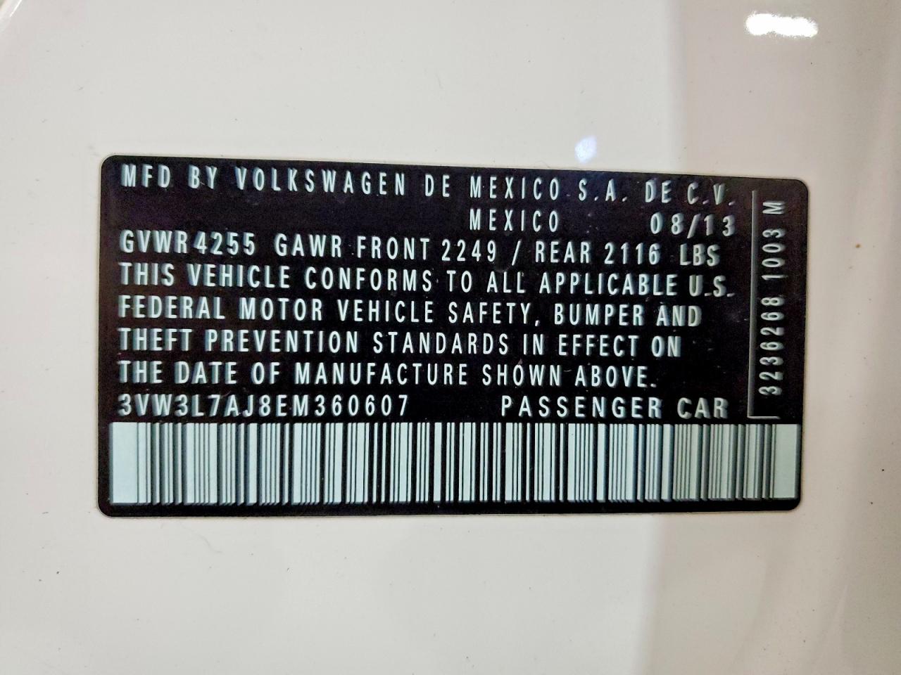 2014 Volkswagen Jetta Tdi White vin: 3VW3L7AJ8EM360607