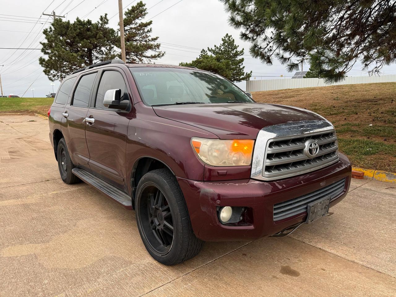 2008 Toyota Sequoia Limited Maroon vin: 5TDBY68A68S011143