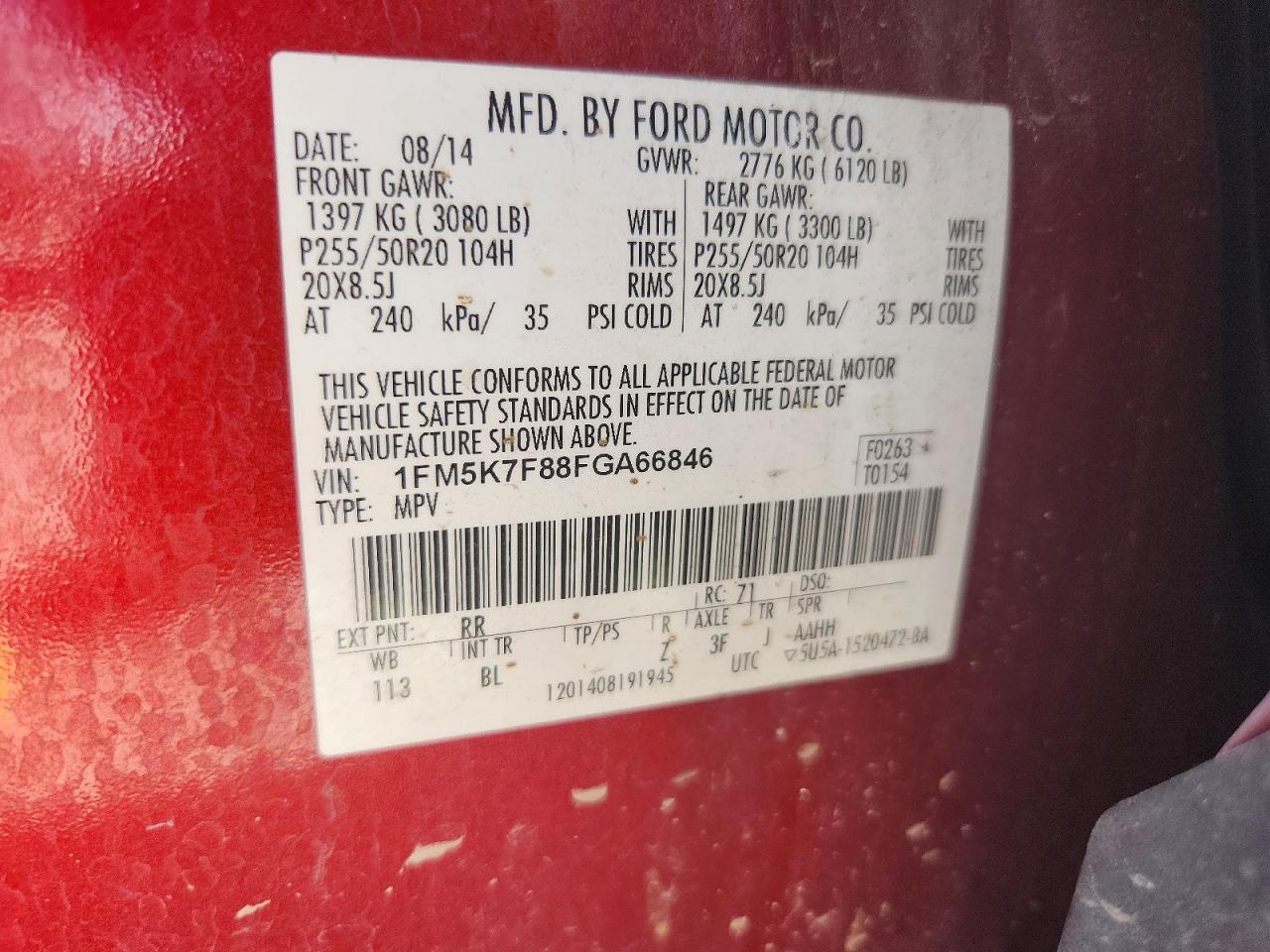 2015 Ford Explorer Limited Maroon vin: 1FM5K7F88FGA66846