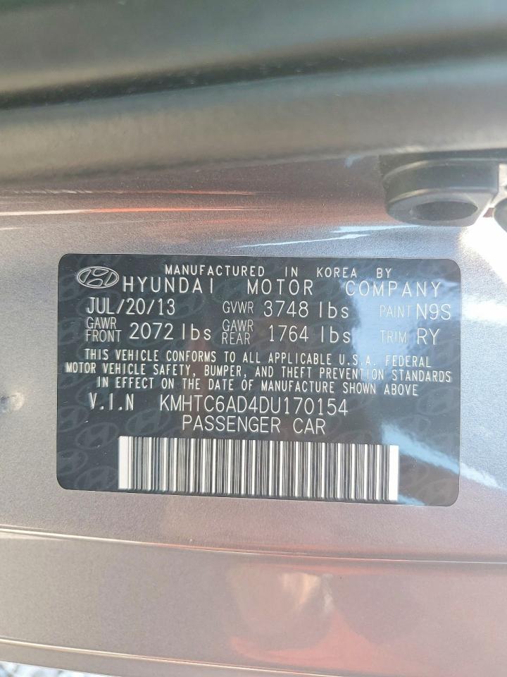 2013 Hyundai Veloster Base Gray vin: KMHTC6AD4DU170154