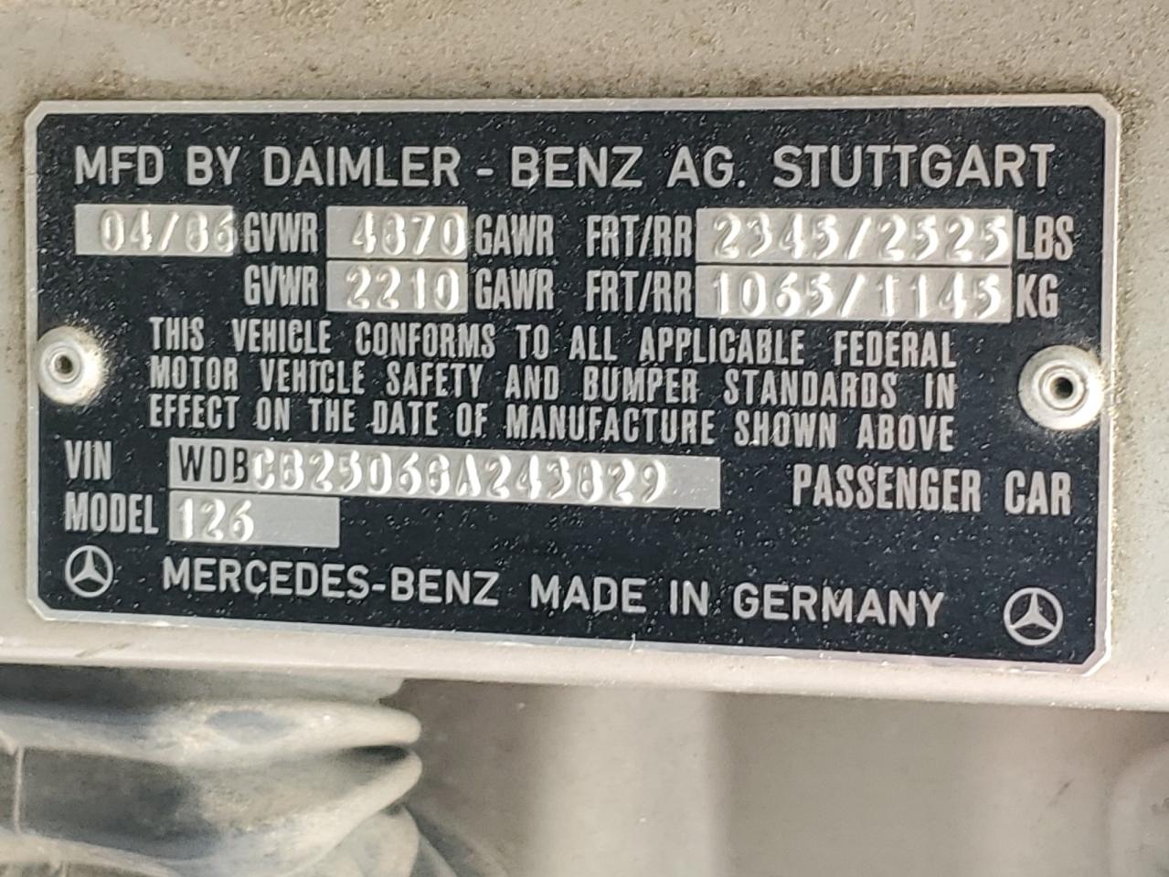 1986 Mercedes-benz 300 Sdl Beige vin: WDBCB25D6GA243829