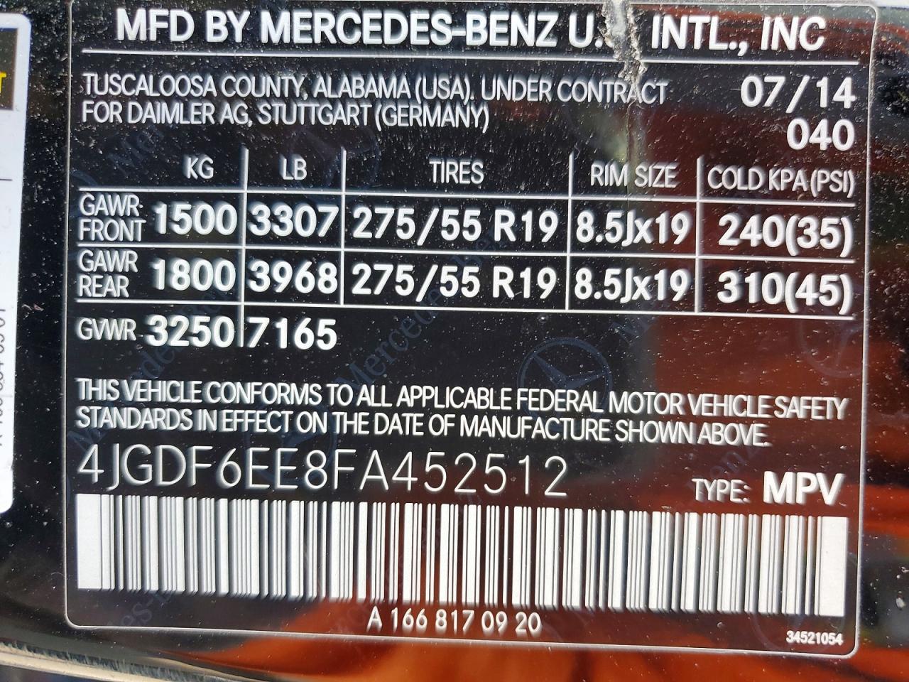2015 Mercedes-benz Gl 450 4matic Black vin: 4JGDF6EE8FA452512