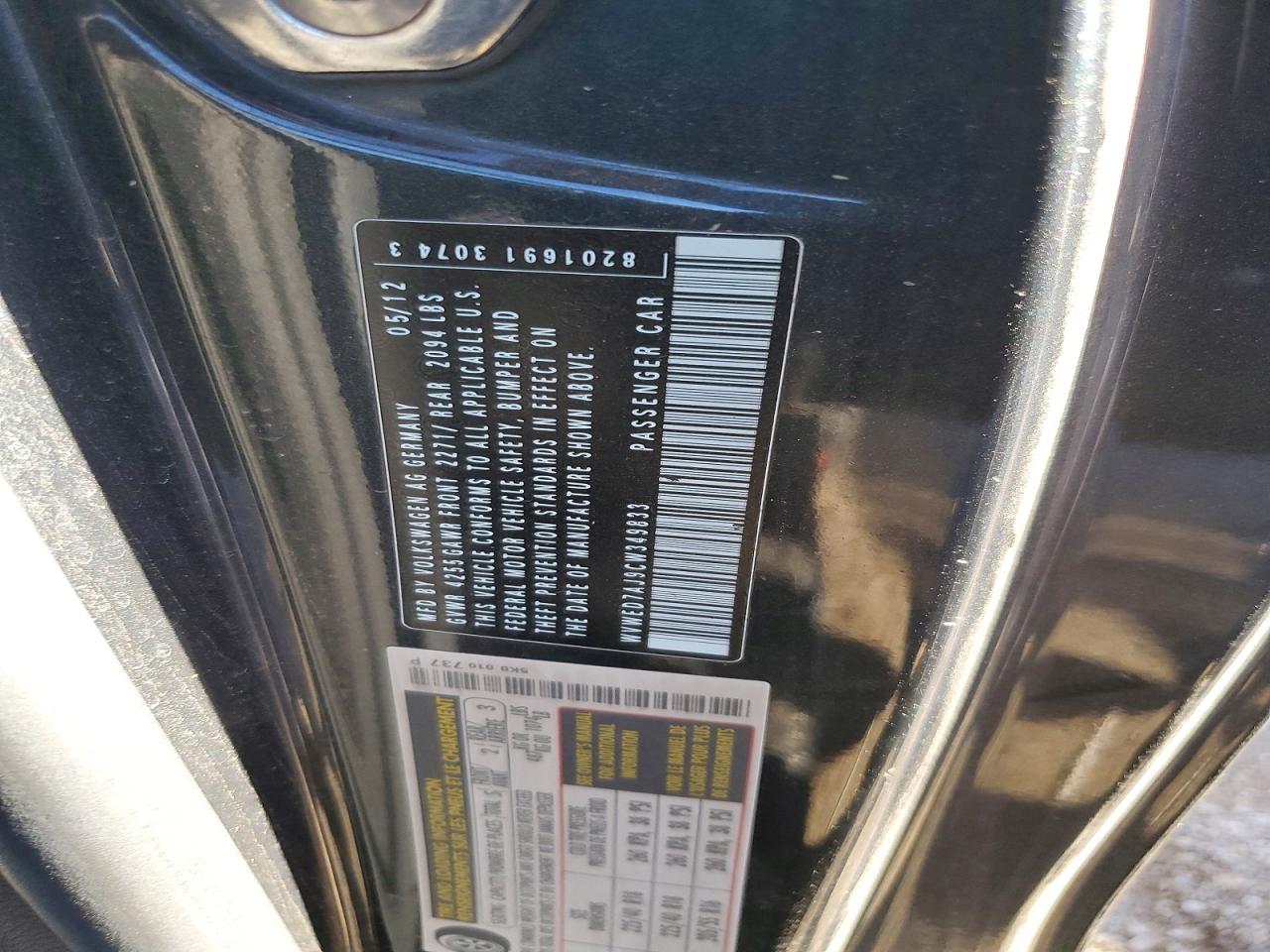 2012 Volkswagen Gti Угольный vin: WVWED7AJ9CW349833