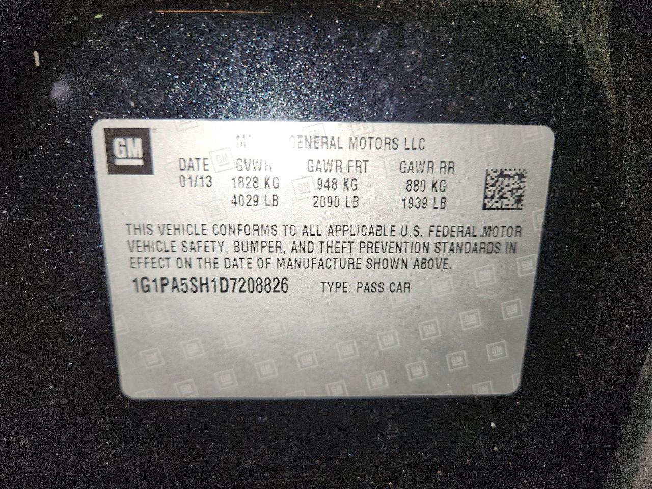 2013 Chevrolet Cruze Ls Black vin: 1G1PA5SH1D7208826
