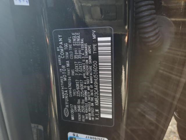 2017 Hyundai Tucson Se Black vin: KM8J3CA49HU516050