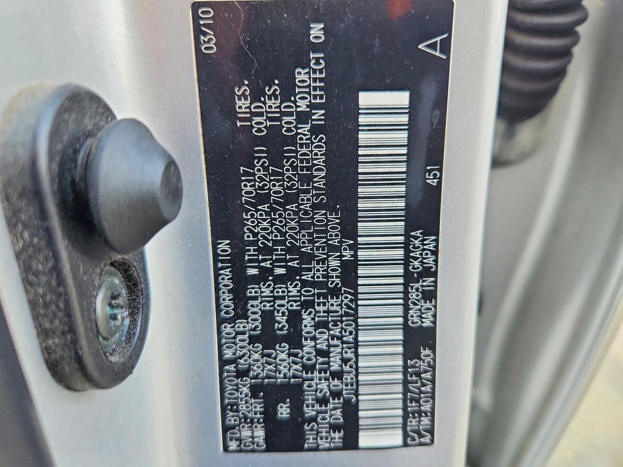 2010 Toyota 4runner Sr5 Silver vin: JTEBU5JR1A5017297