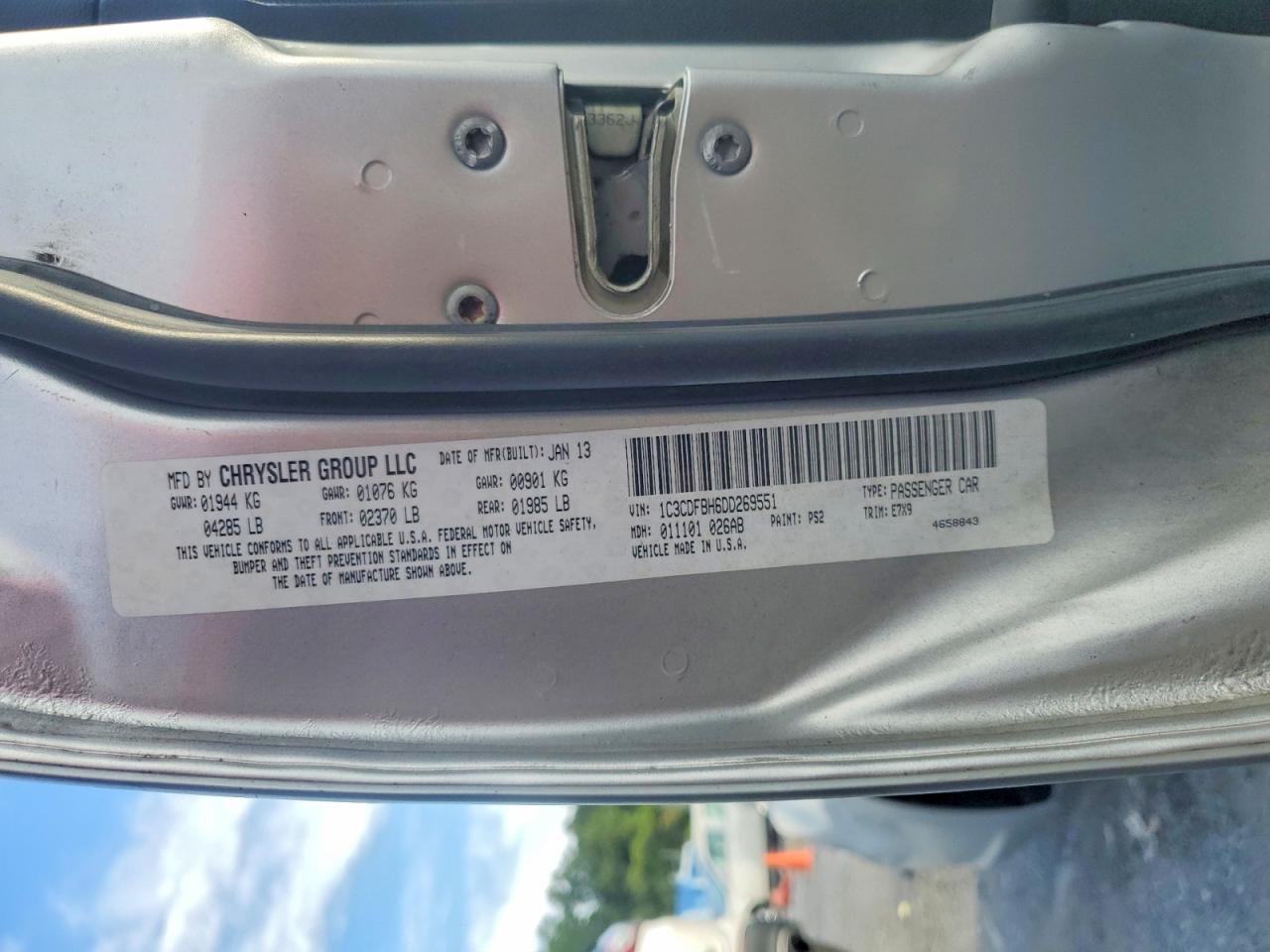 2013 Dodge Dart Sxt Silver vin: 1C3CDFBH6DD269551