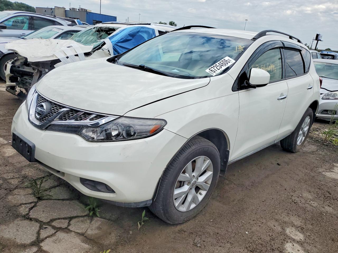 2014 Nissan Murano Sv White vin: JN8AZ1MW3EW530499