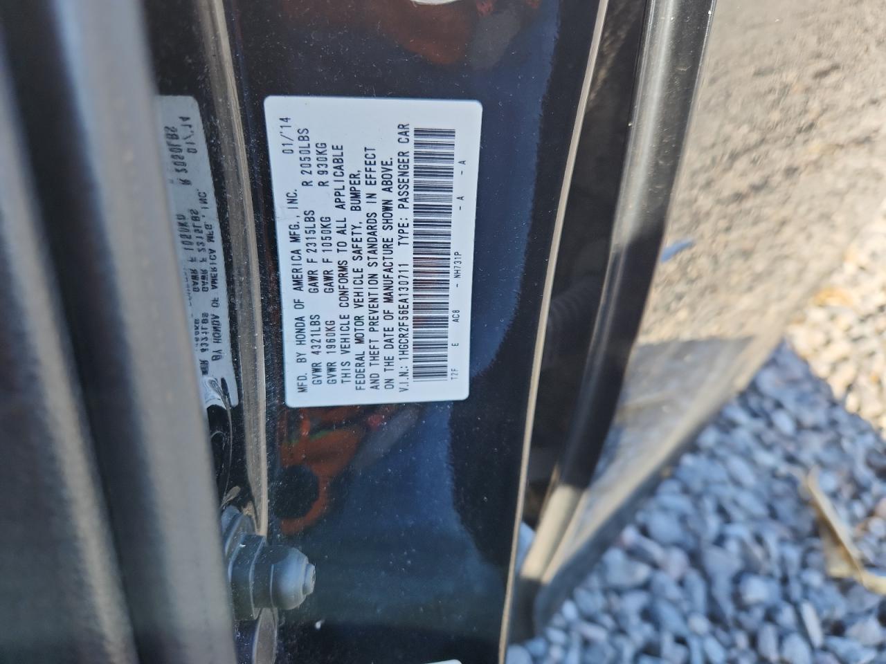 2014 Honda Accord Sport Черный vin: 1HGCR2F56EA130711