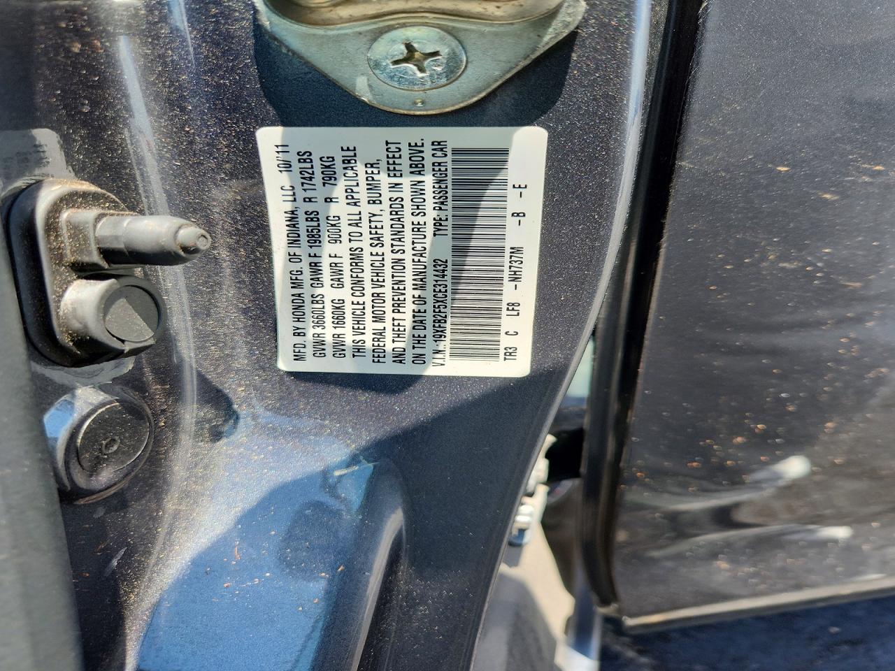 2012 Honda Civic Lx Серебряный vin: 19XFB2F5XCE314432