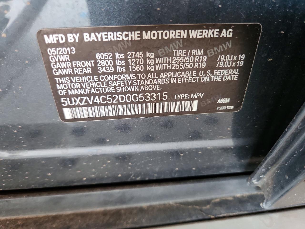 2013 Bmw X5 Xdrive35i Gray vin: 5UXZV4C52D0G53315