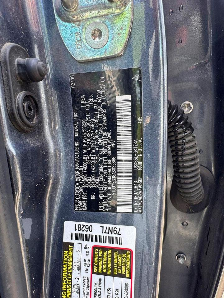 2010 Toyota Sequoia Platinum Blue vin: 5TDDY5G18AS033686