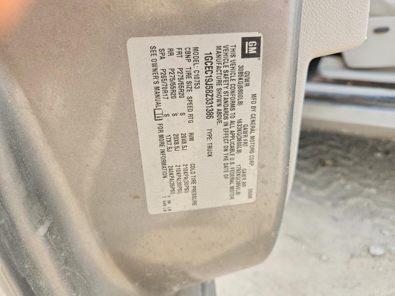 2008 Chevrolet Silverado C1500 Beige vin: 1GCEC19J58Z331386