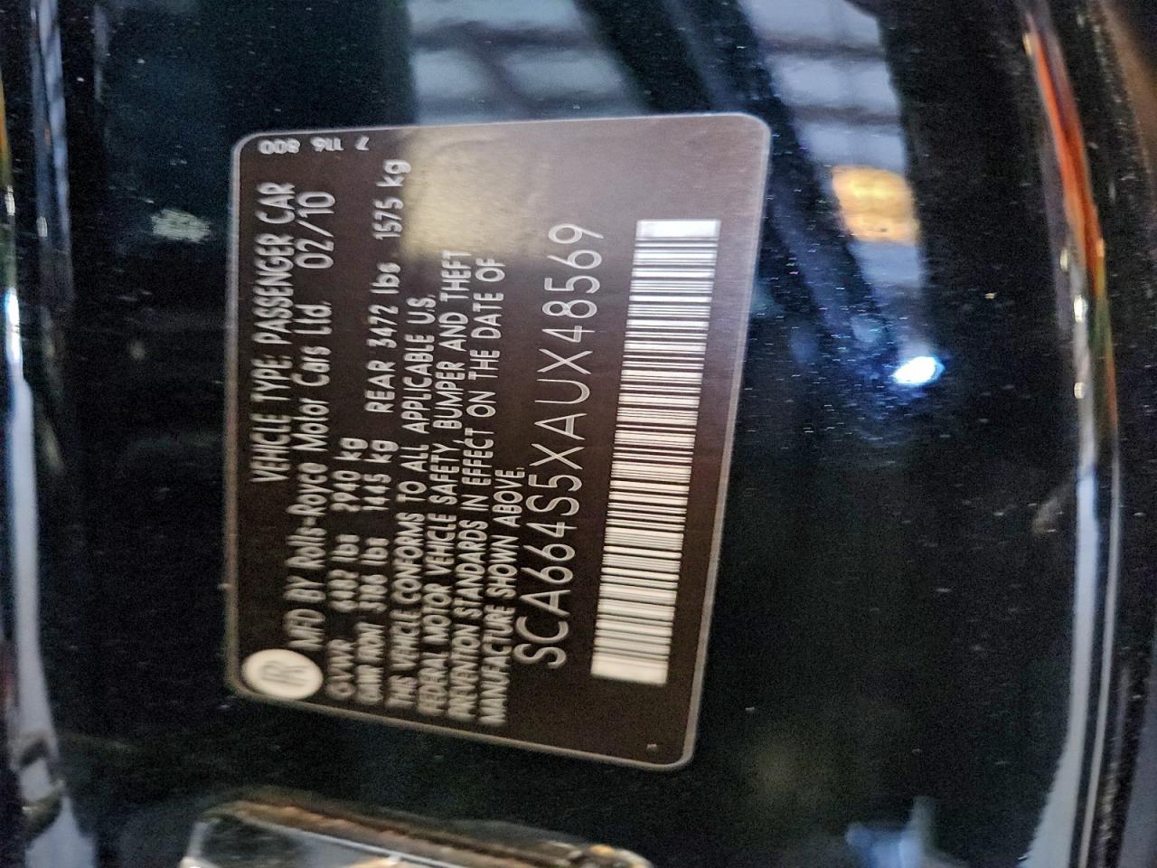 2010 Rolls-royce Ghost Черный vin: SCA664S5XAUX48569